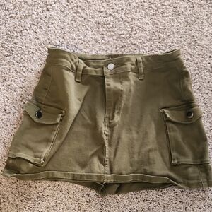 Olive Green Women's Cargo Shorts